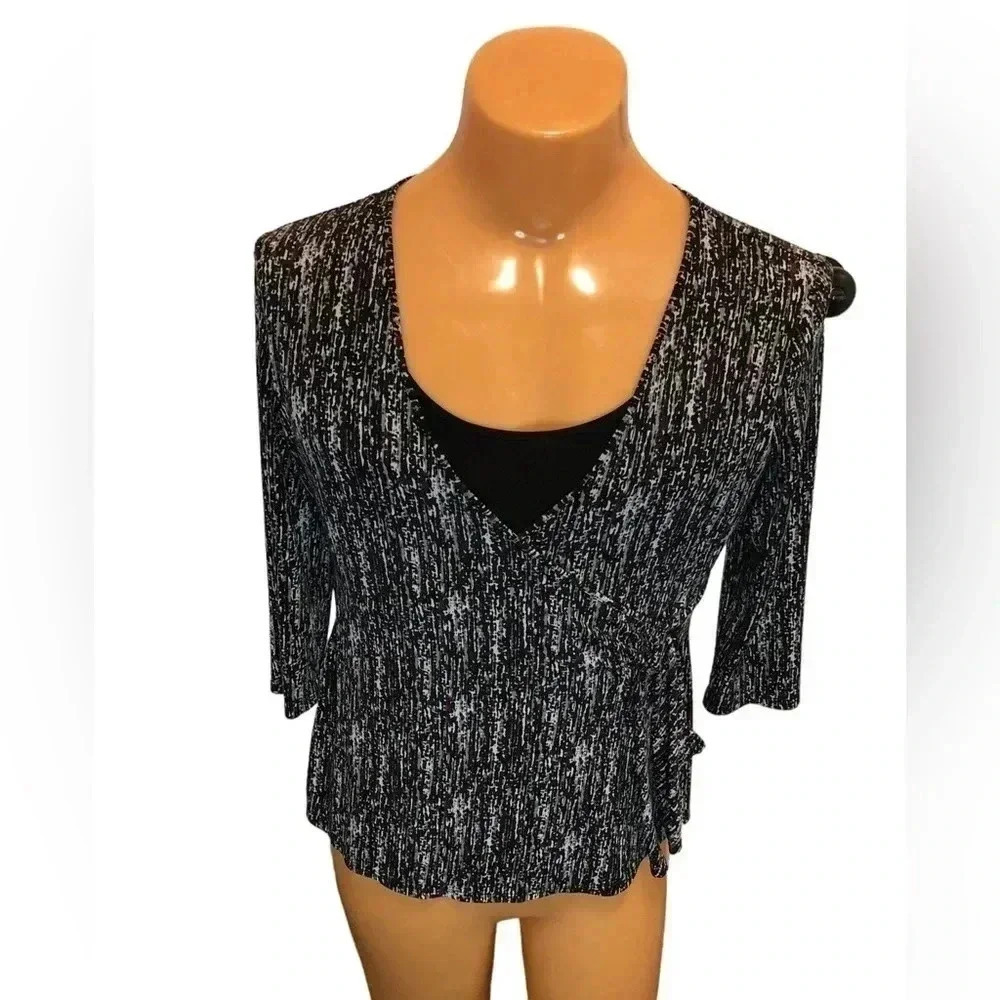 Vintage Laura Ashley Top Sz Petite Med. Cinch waist, & 3/4 sleeve.